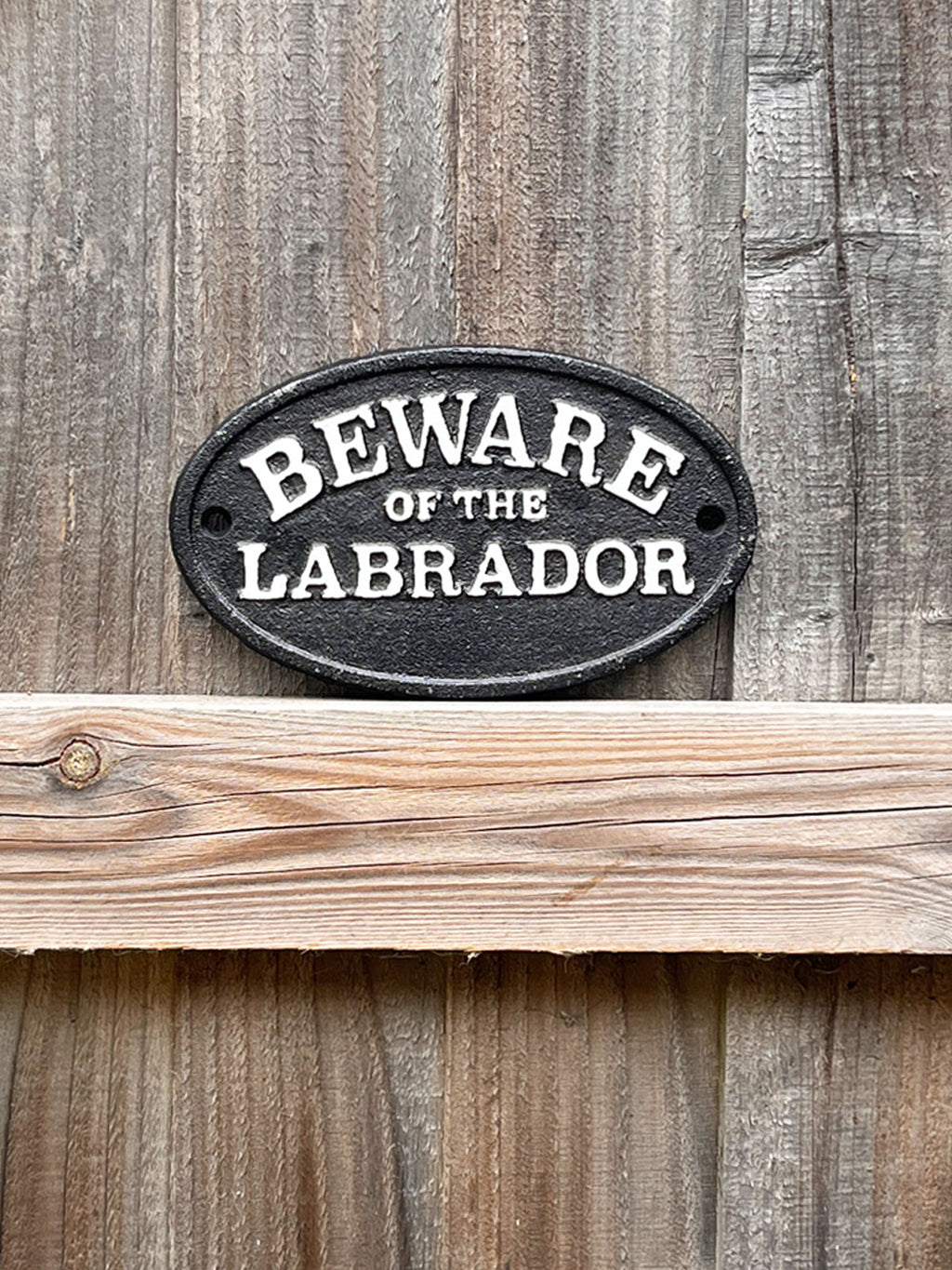 Beware of the Labrador Metal Sign