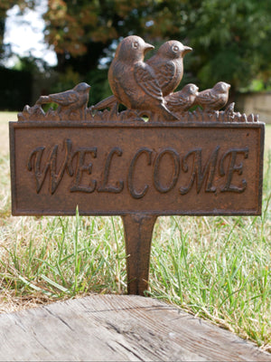 Welcome - Cast Iron Garden Sign