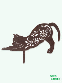Metal Garden Cat Stake Sign
