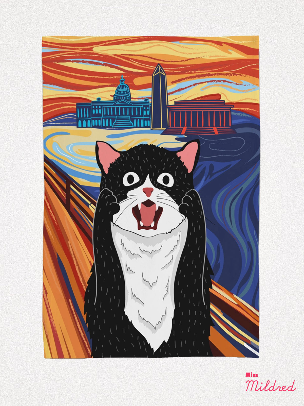 The Scream Cat - Cotton Tea Towel