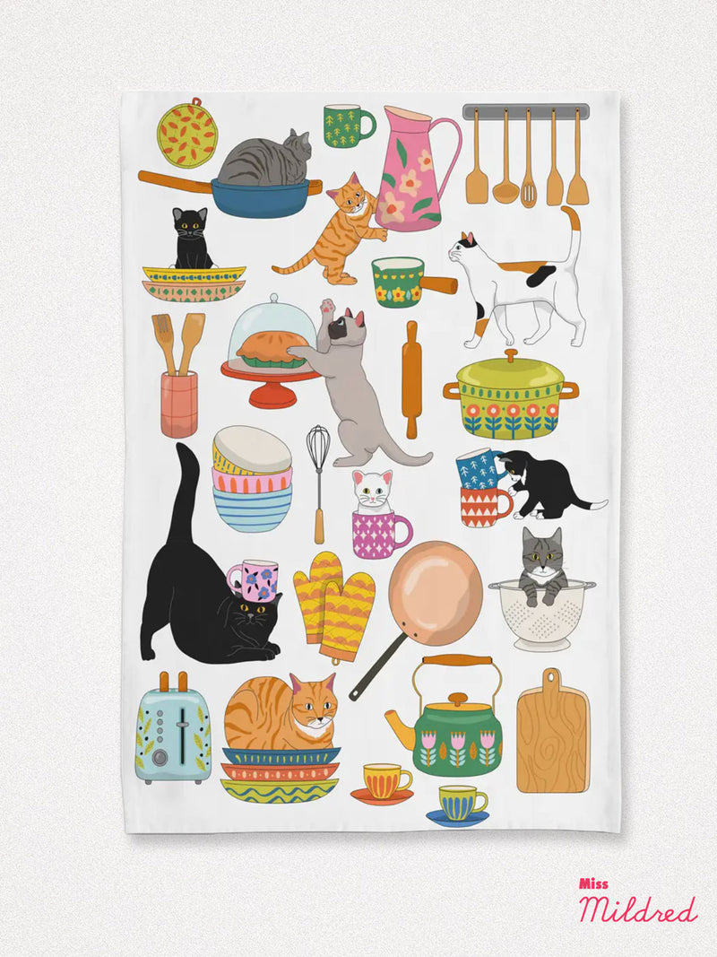 Cats in the Kitchen - Cotton Tea Towel