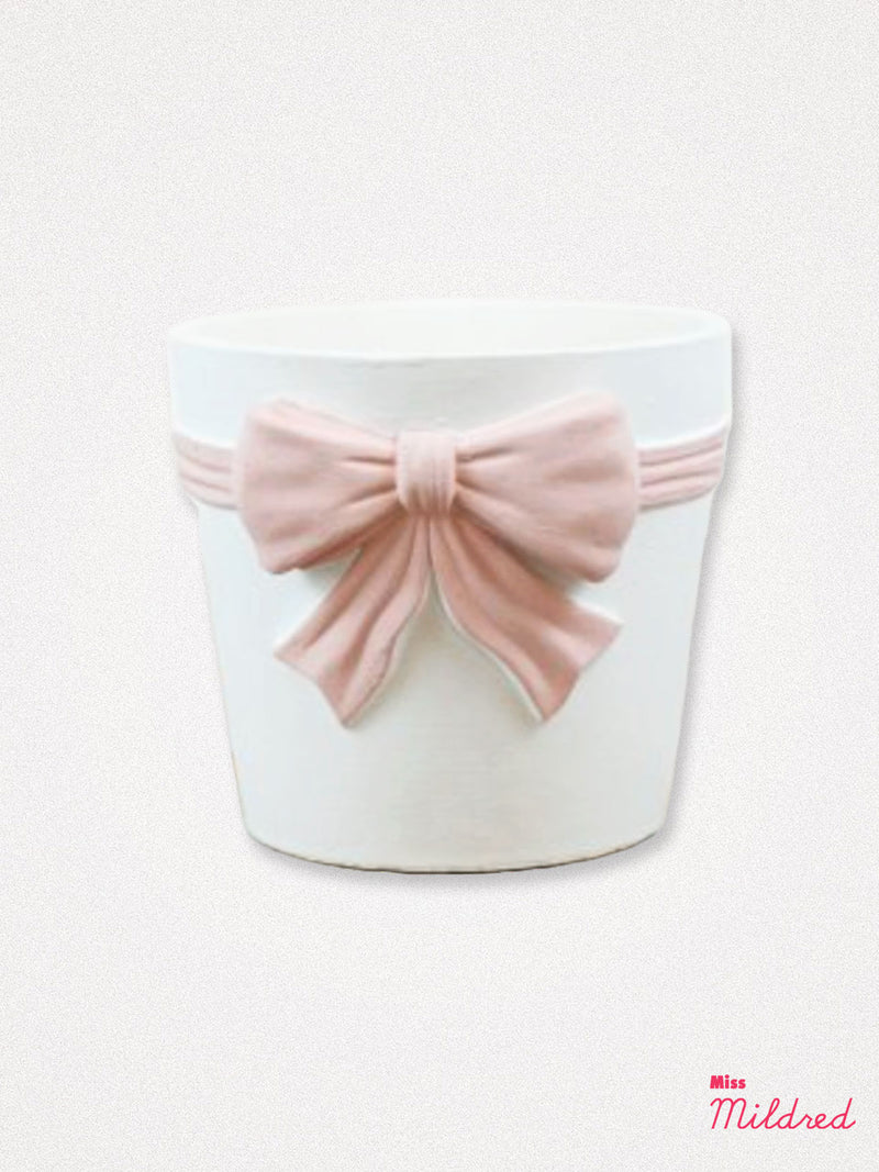 Pink Bow Planter Pot - 18.5cm