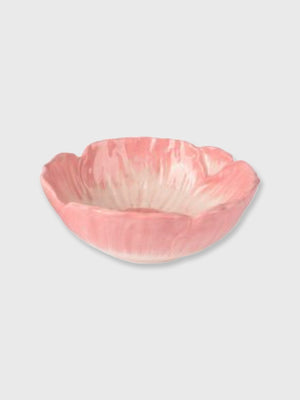 Pink Poppy Head Design Ceramic Bowl