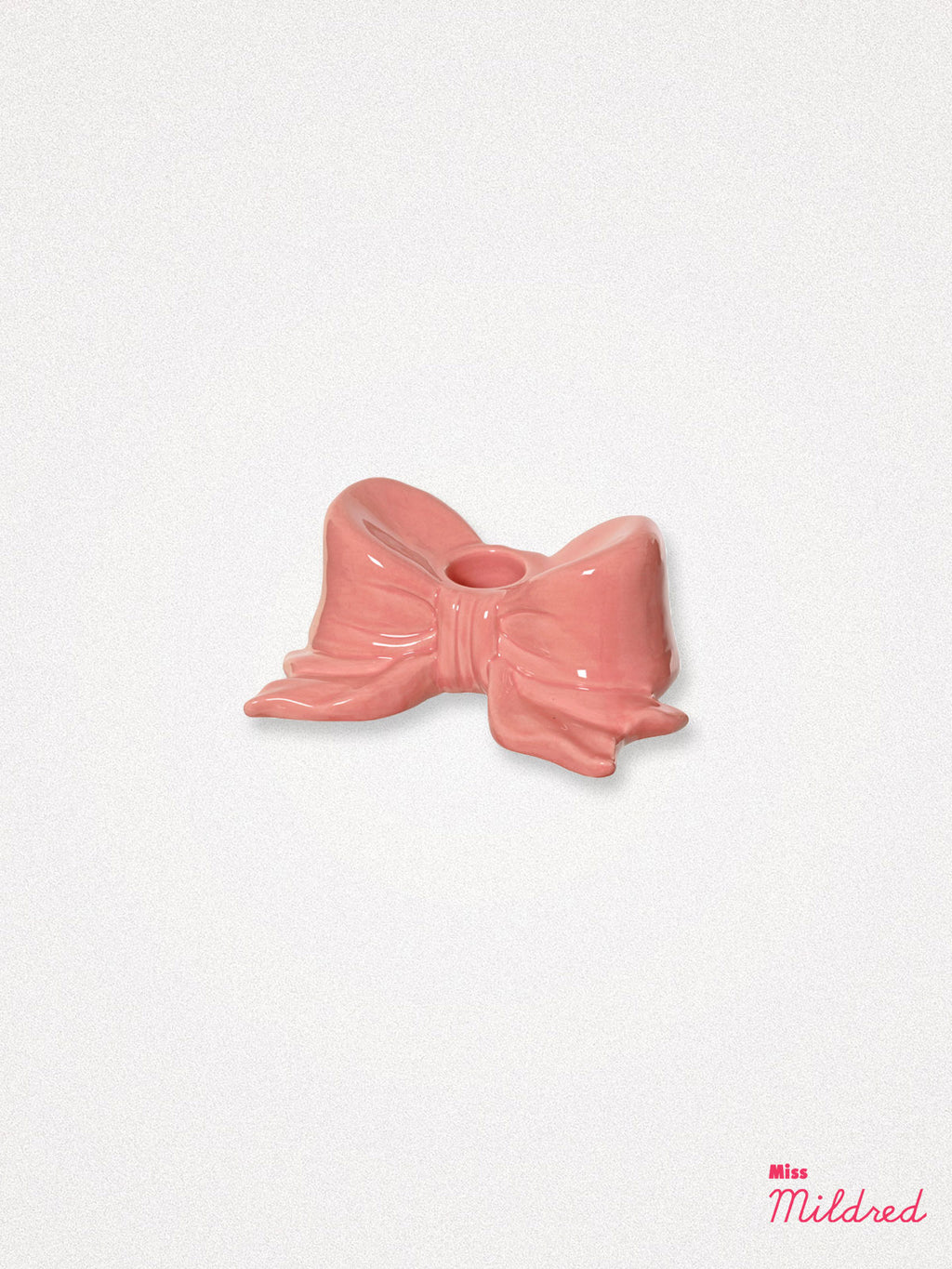 Ceramic Bow Candle Holder - Pink
