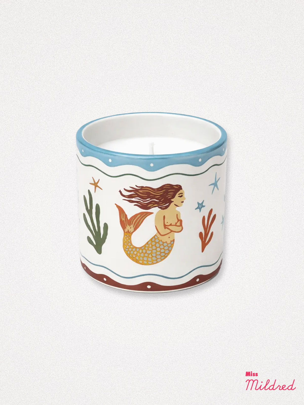 Mermaid Ceramic Candle Jar – Patchouli Scent