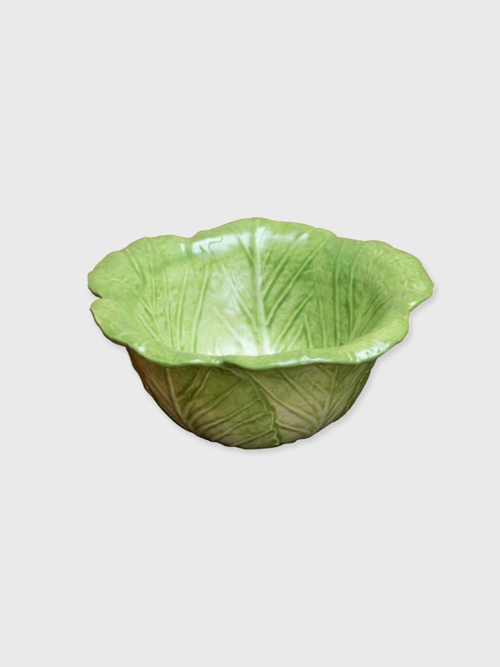 Green Cabbage Leaf Salad Bowl - Medium