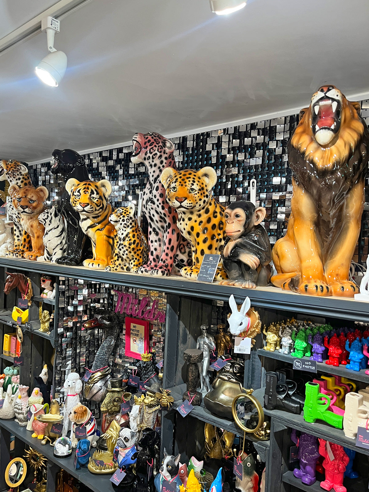 Italian Porcelain White Tiger Cub Toilet Brush