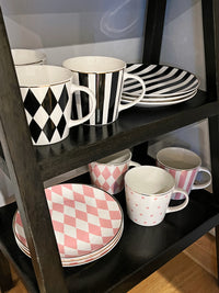 Pink and White Polka Mug