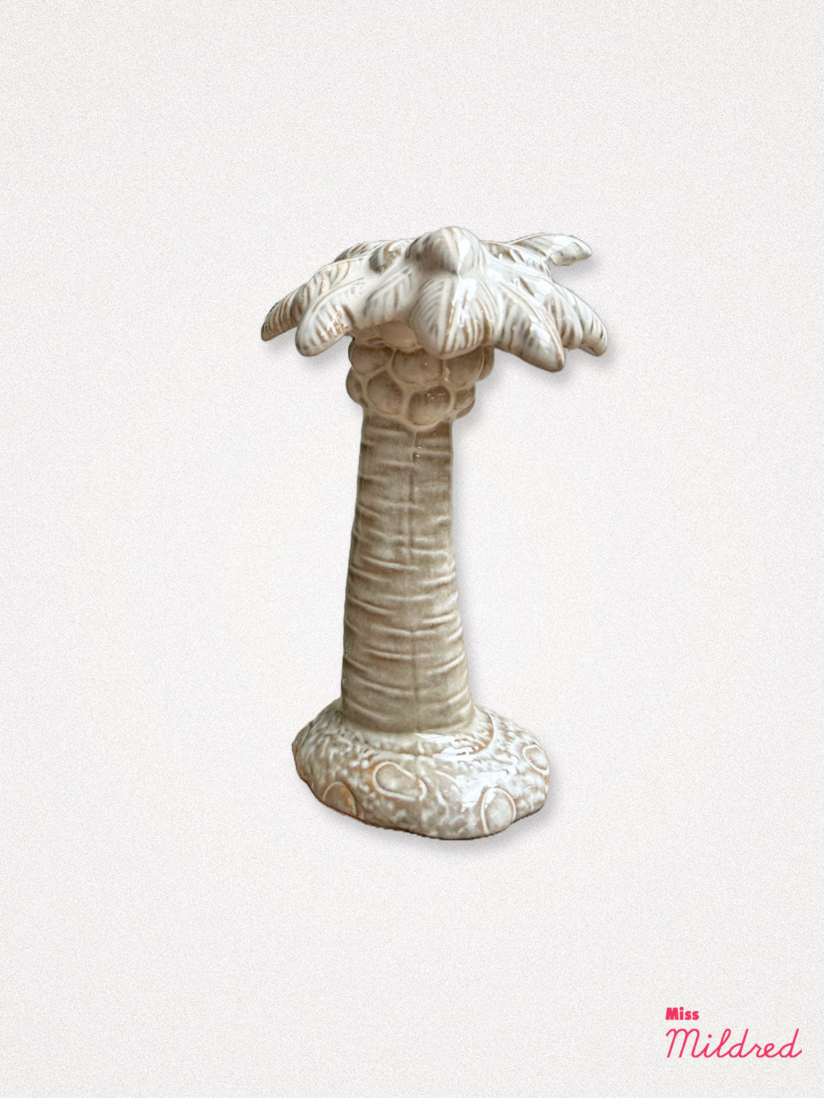 Palm Tree Shaped Candle Holder - Cream