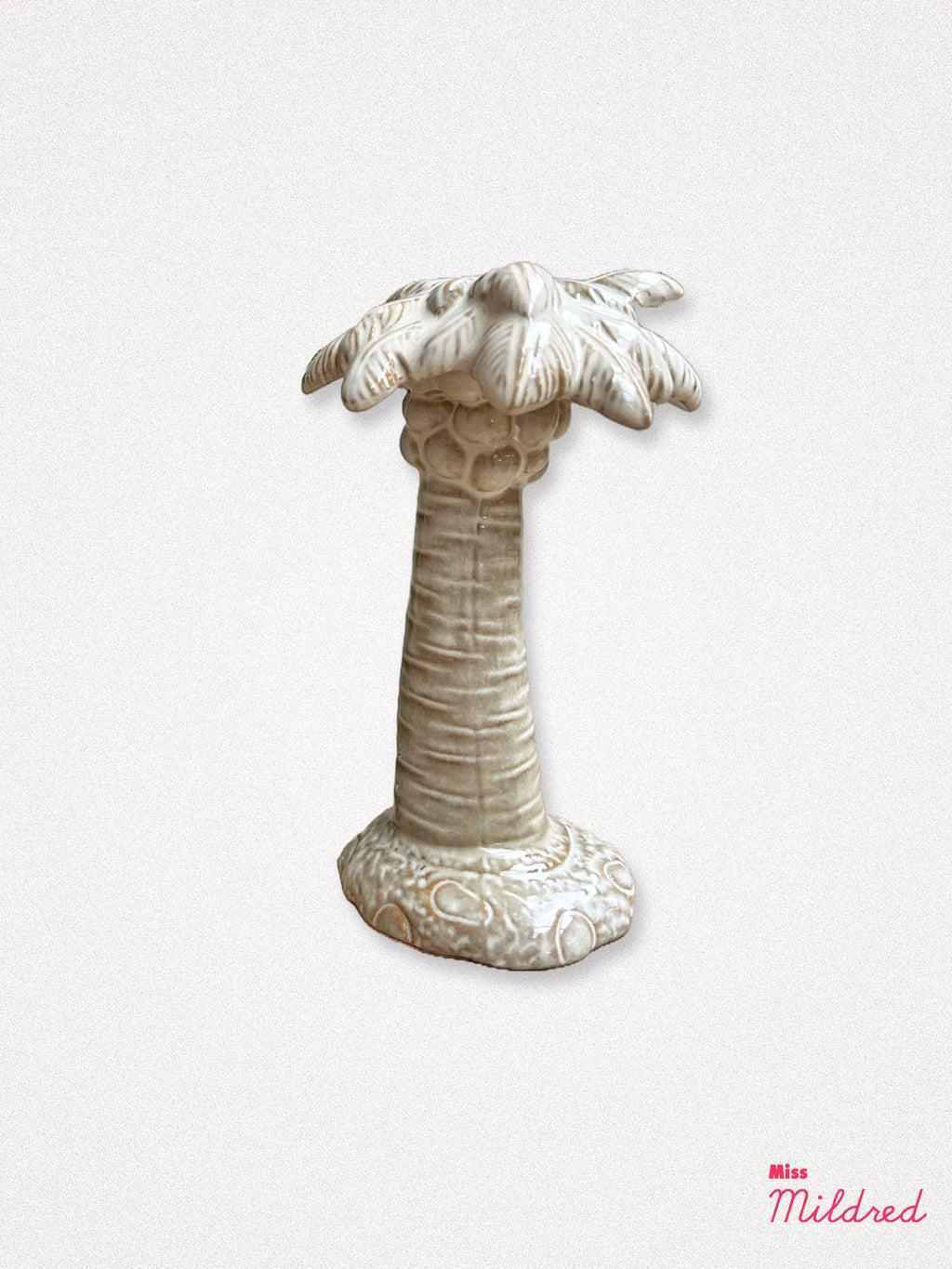 Palm Tree Shaped Candle Holder - Cream