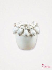 Perched Rabbits Shaped Plant Pot - 18.2cm
