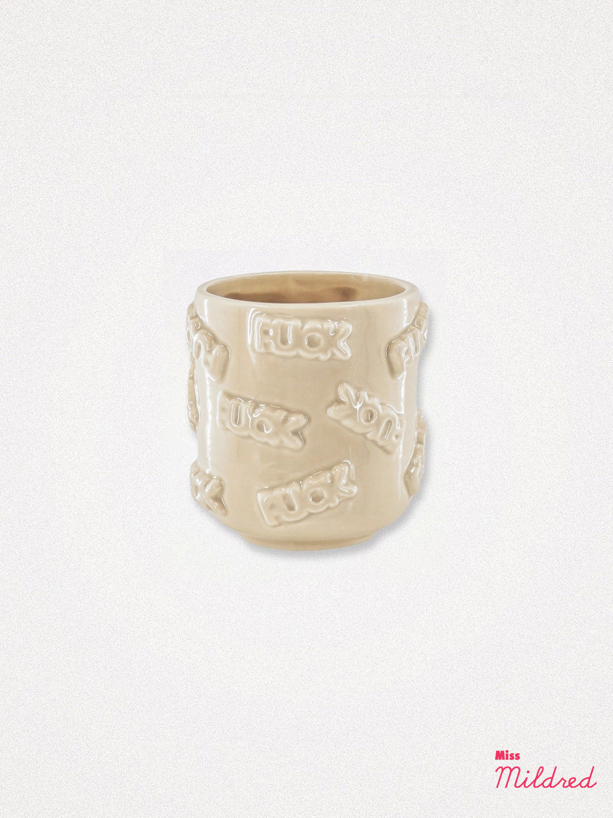 F*ck Word Ceramic Pot  Cream - 11.5cm