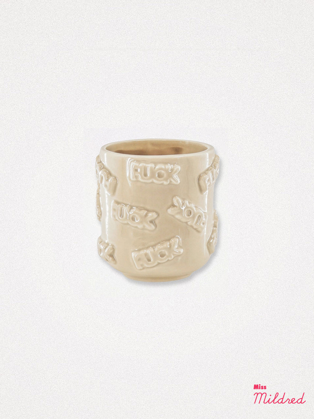 F*ck Word Ceramic Pot  Cream - 11.5cm