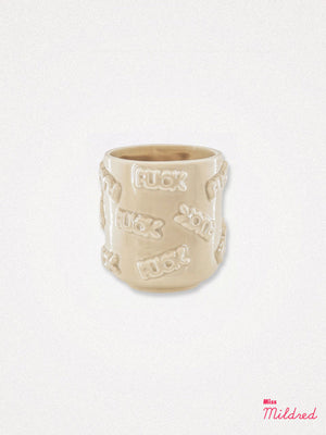F*ck Word Ceramic Pot  Cream - 11.5cm