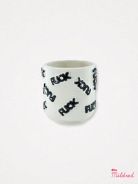 White and Black F*ck Word Ceramic Pot - 11.5cm