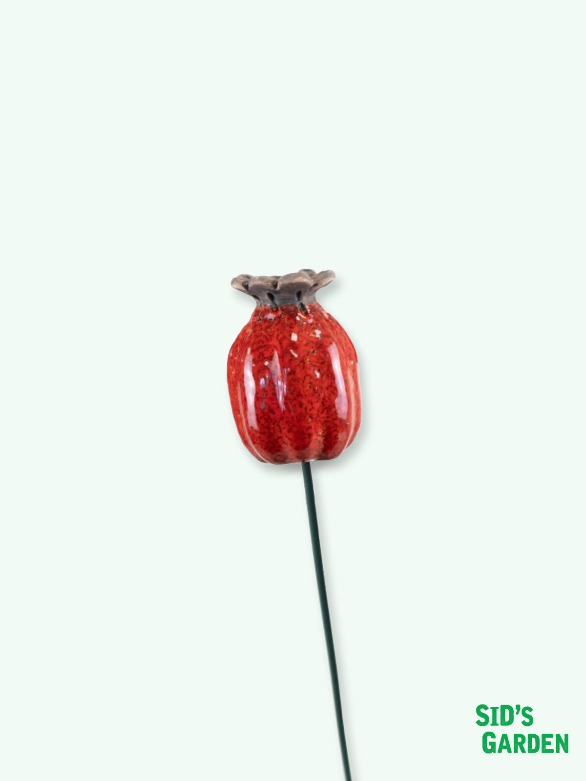 Garden Ceramic Poppy Seed Pod Stake - 64cm