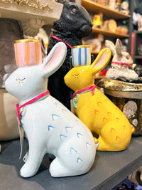 Yellow Rabbit Shaped Ceramic Candle Holder
