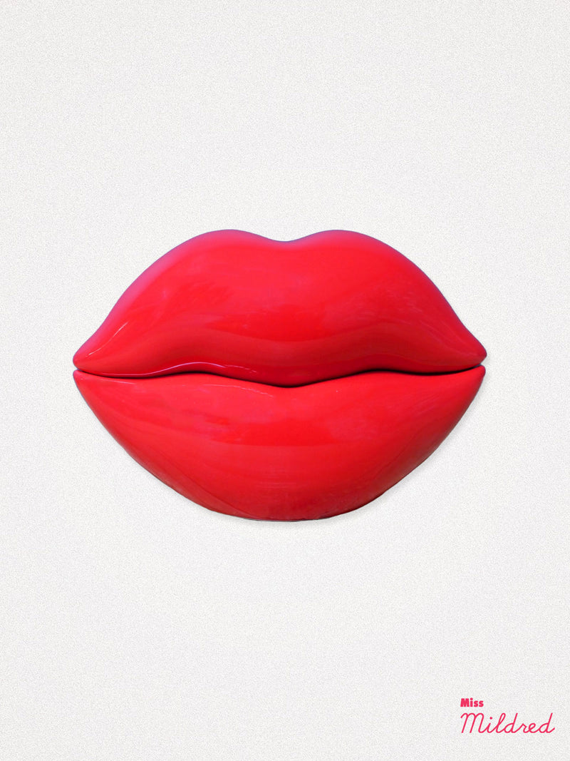 Mouth and Lips Trinket Storage Pot - Red