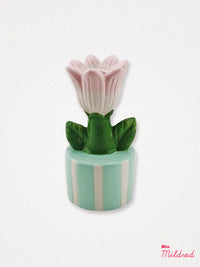 Tulip Shaped Candle Holder - Mint Green and Pink