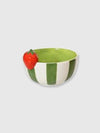 Green Striped Strawberry Design Ceramic Bowl