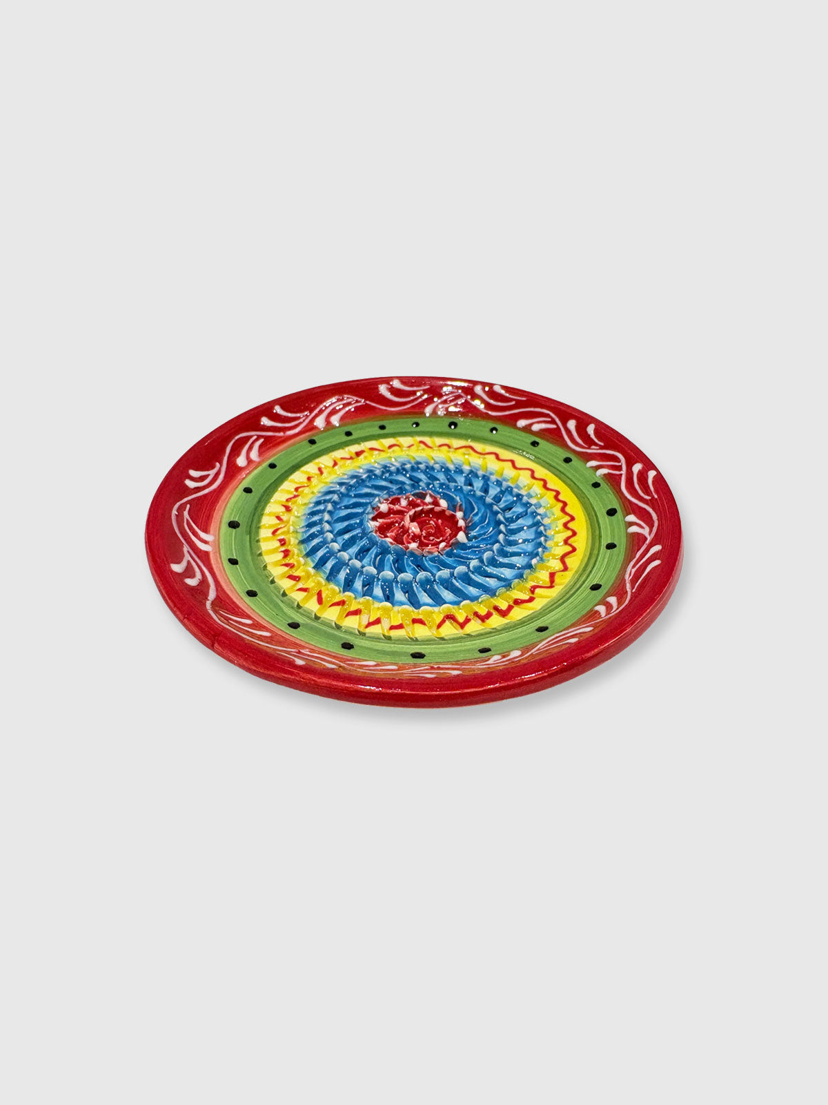 Traditional Spanish Ceramic Garlic Grater - Red