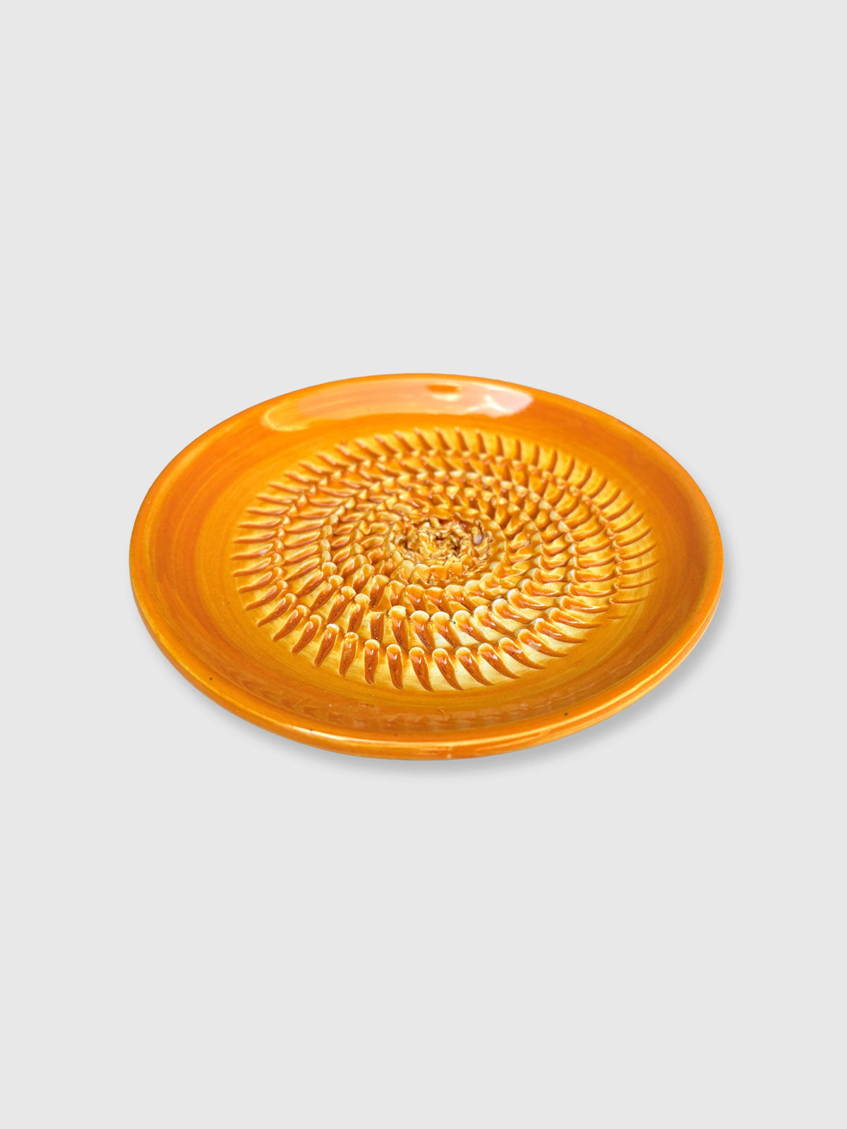 Traditional Spanish Ceramic Garlic Grater - Orange