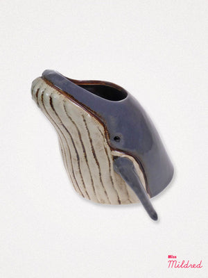 Ceramic Grey Whale Shaped Planter