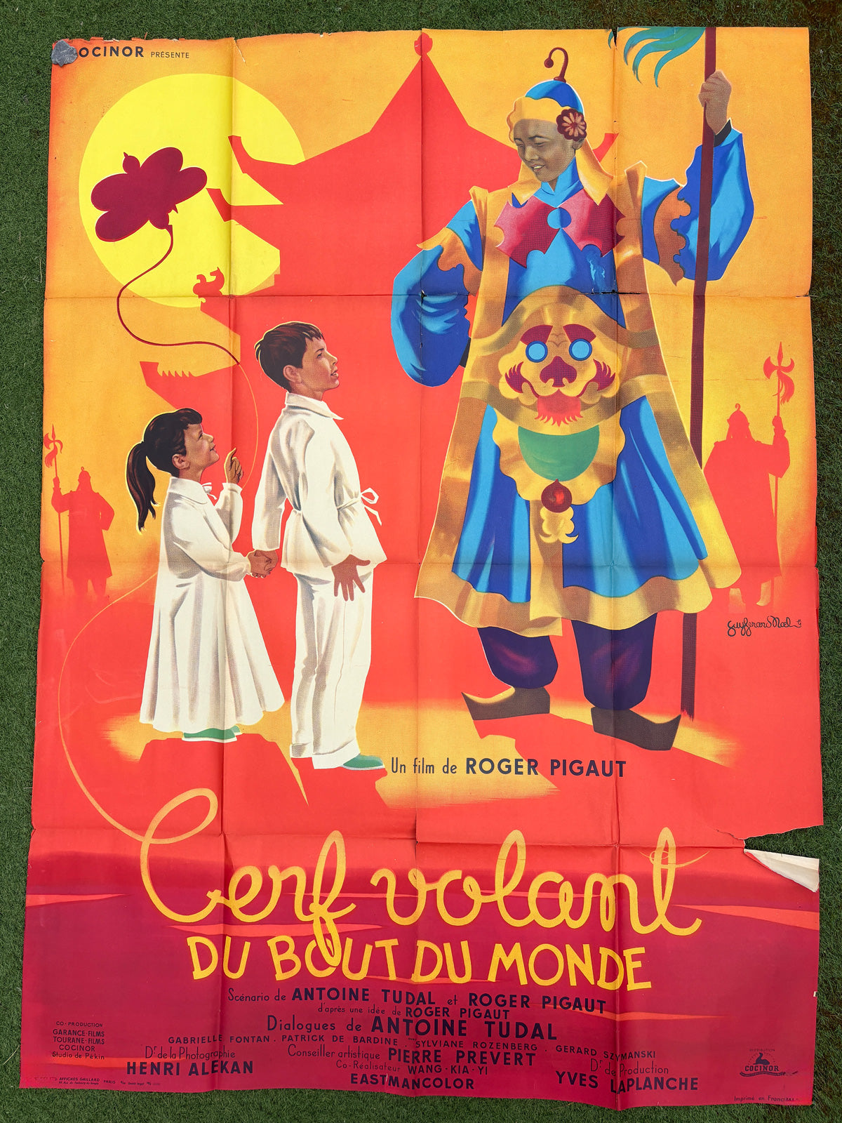 Original French Movie Cinema Poster - Very Large - cerf volant du bout du monde 1958