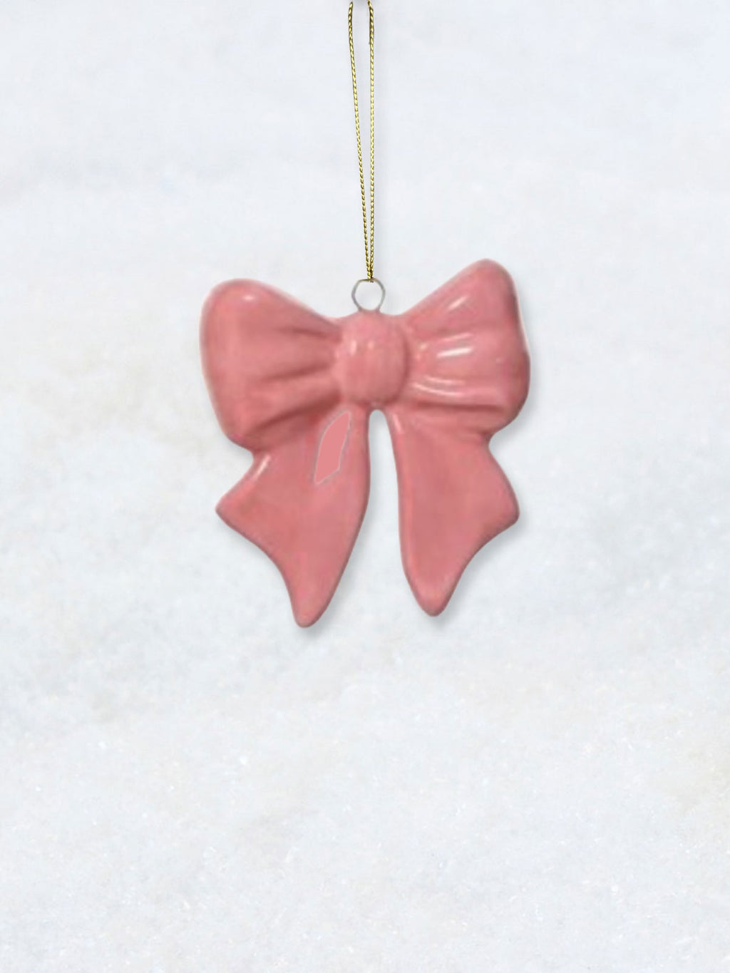 Christmas Decoration - Pink Ceramic Bow