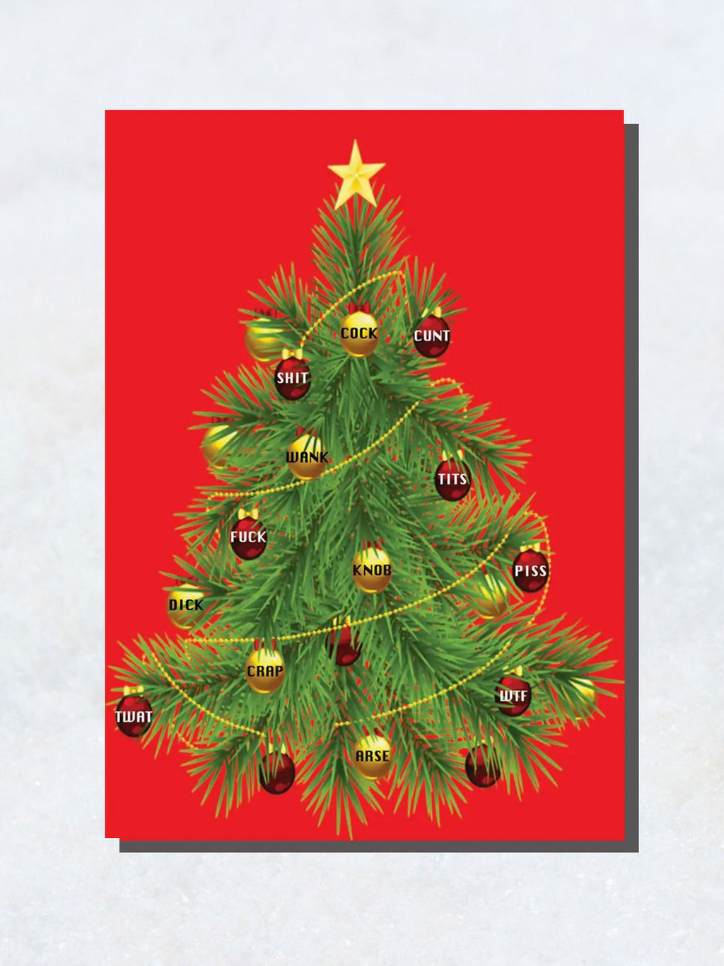 Greeting Card - Rude Christmas Tree