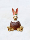 Sitting Christmas Pudding Rabbit Bunny