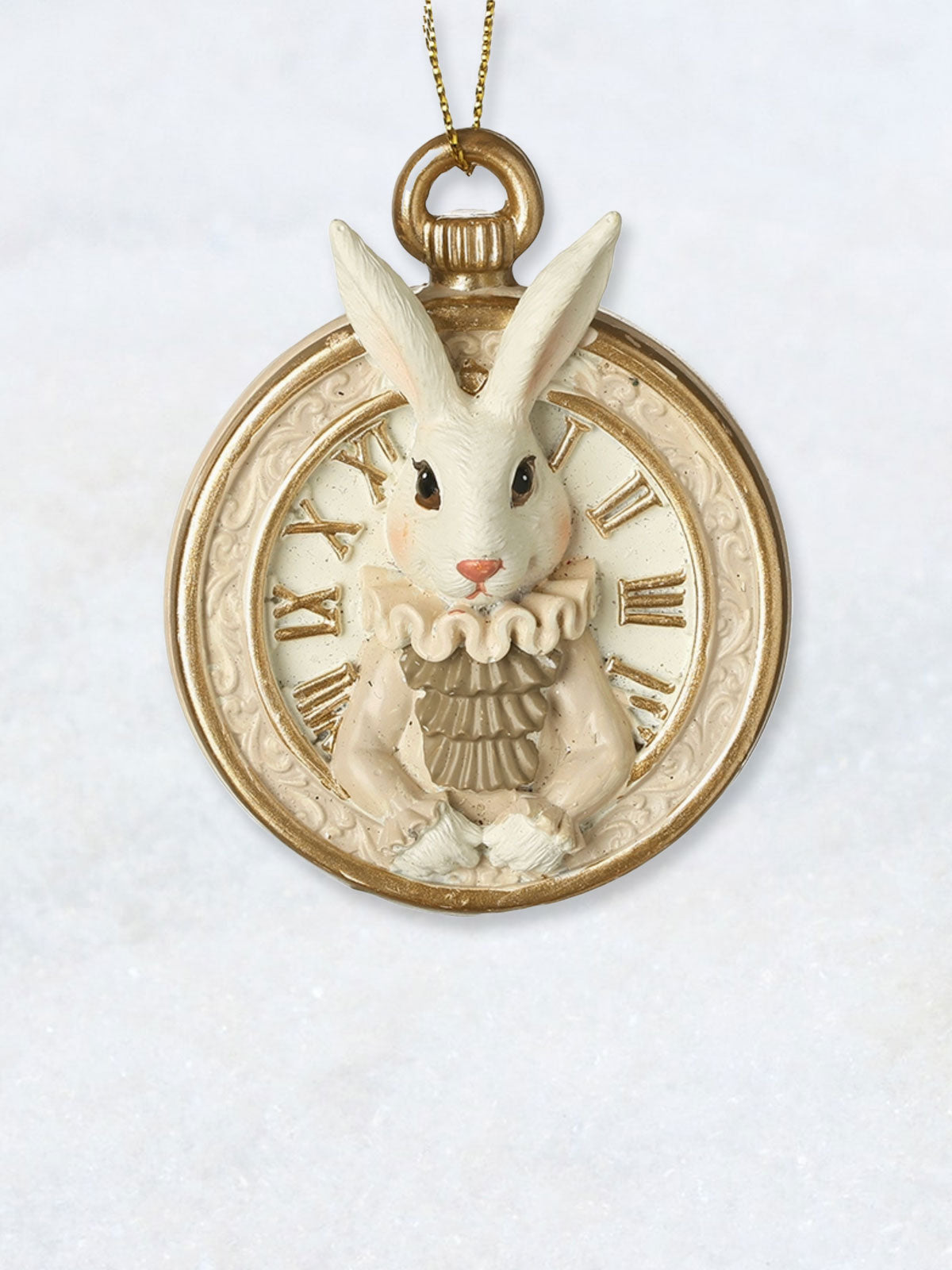 Christmas Decoration - Alice White Rabbit Pocket Watch