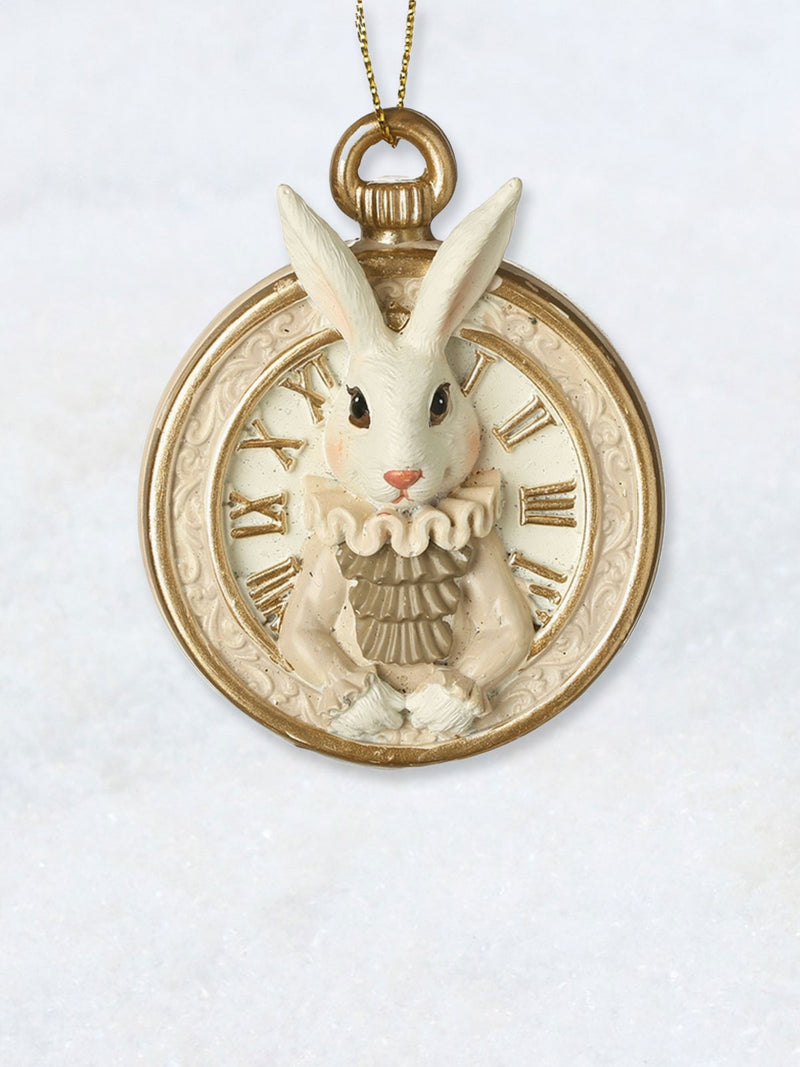 Christmas Decoration - Alice White Rabbit Pocket Watch