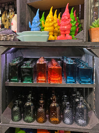 Fleur De Lis Green Bottle Vase - 12.5cm