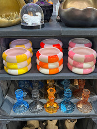 Checked Ceramic 12cm Planter - Yellow