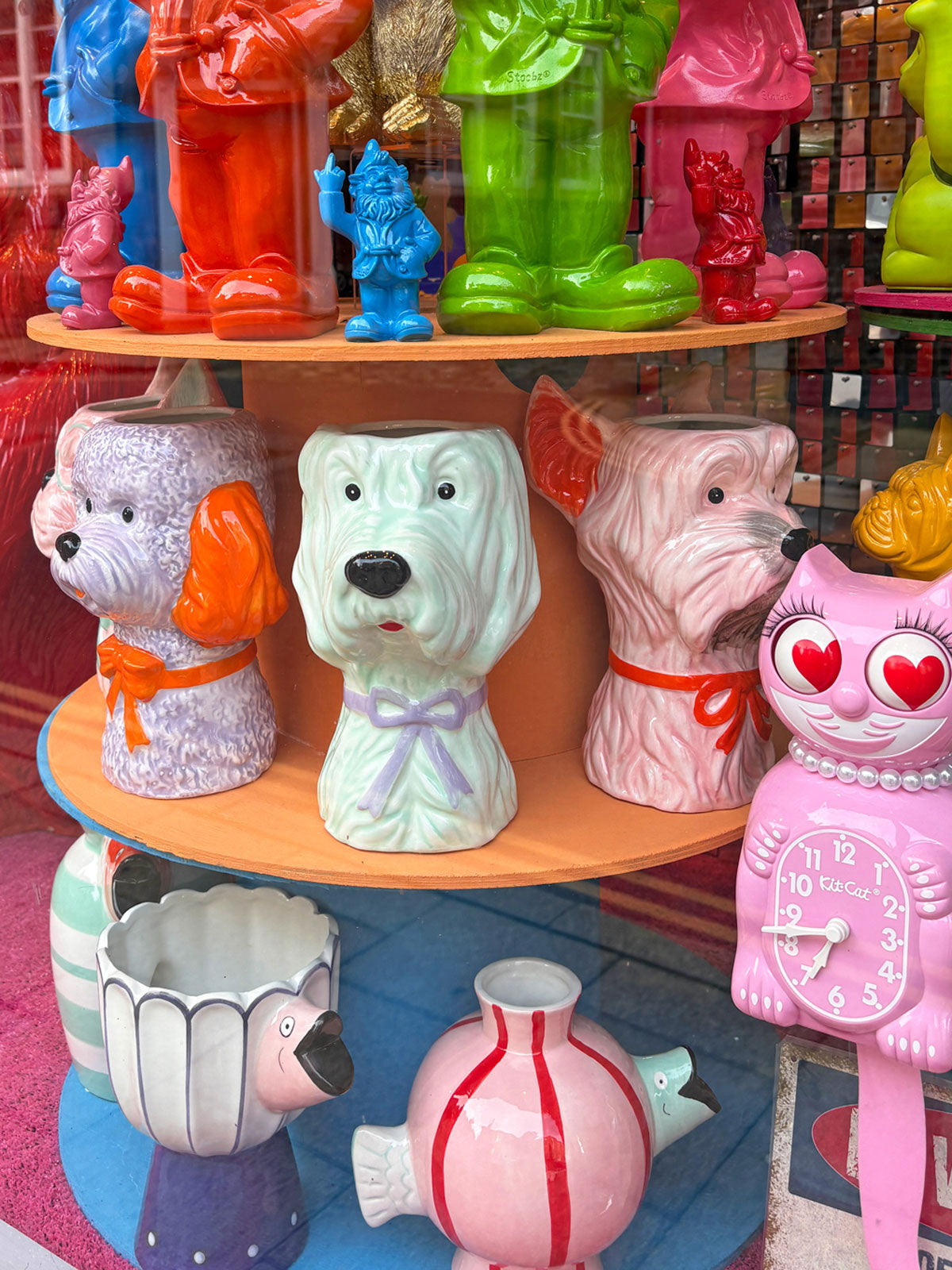 Quirky Ceramic Dog Vase - Orange