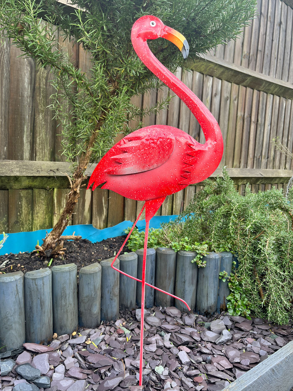 Garden Stake Metal Bird Flamingo - 85cm