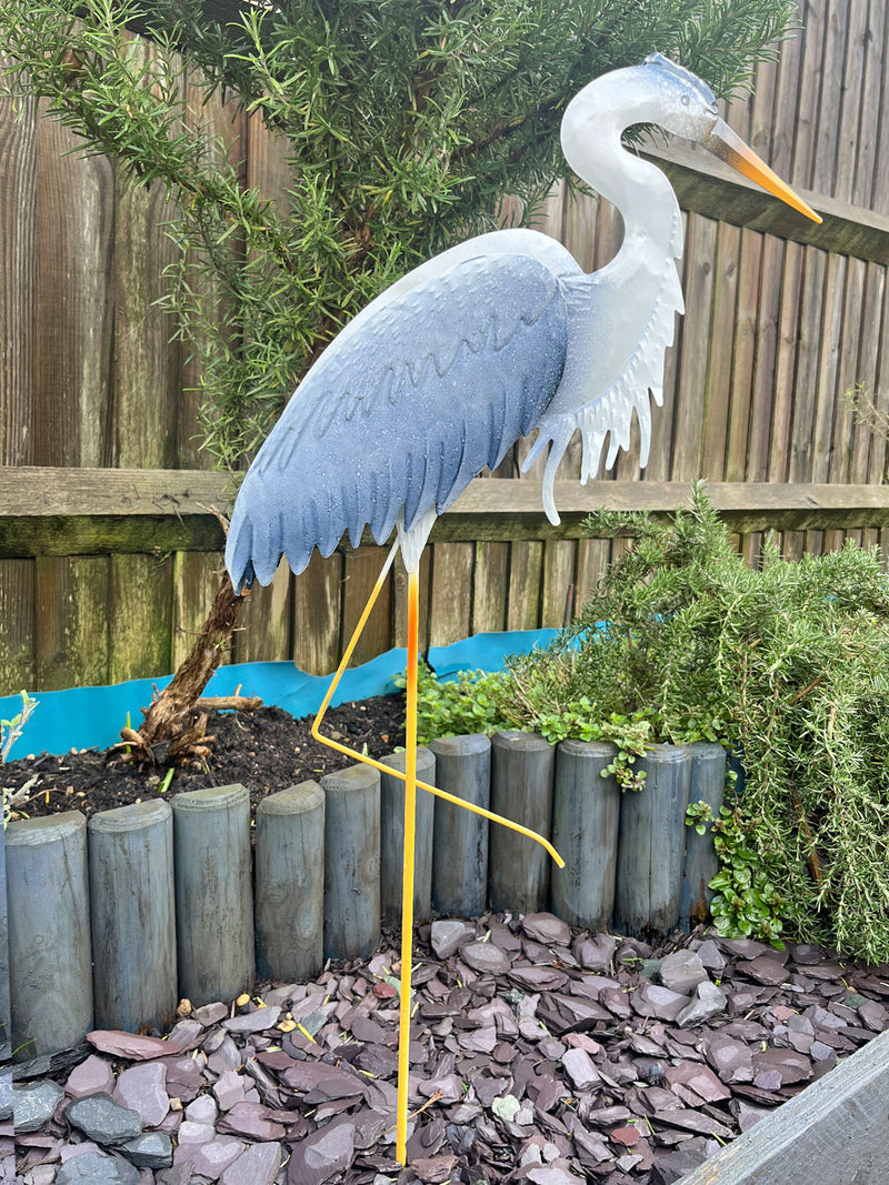 Garden Stake Metal Bird Heron - 85cm