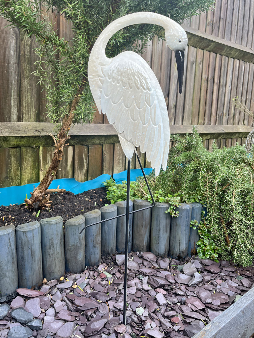 Garden Stake Metal Bird Egret - 85cm