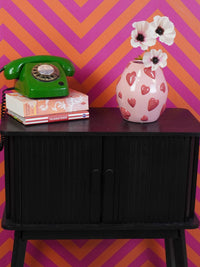 Red Hearts Pink Ceramic Vase