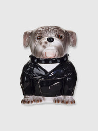 Biker Bulldog Dog - Ceramic Cookie Jar