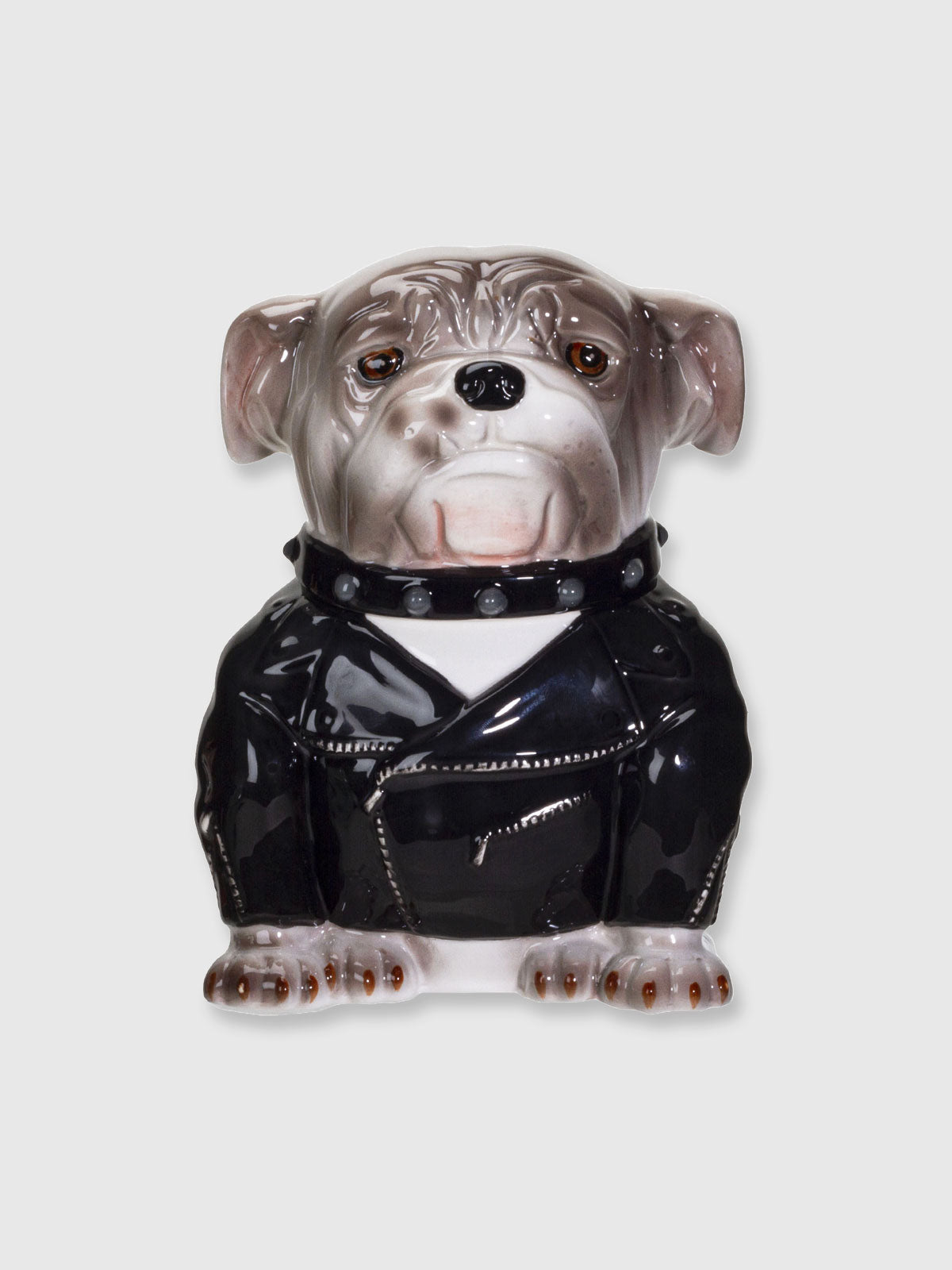 Biker Bulldog Dog - Ceramic Cookie Jar