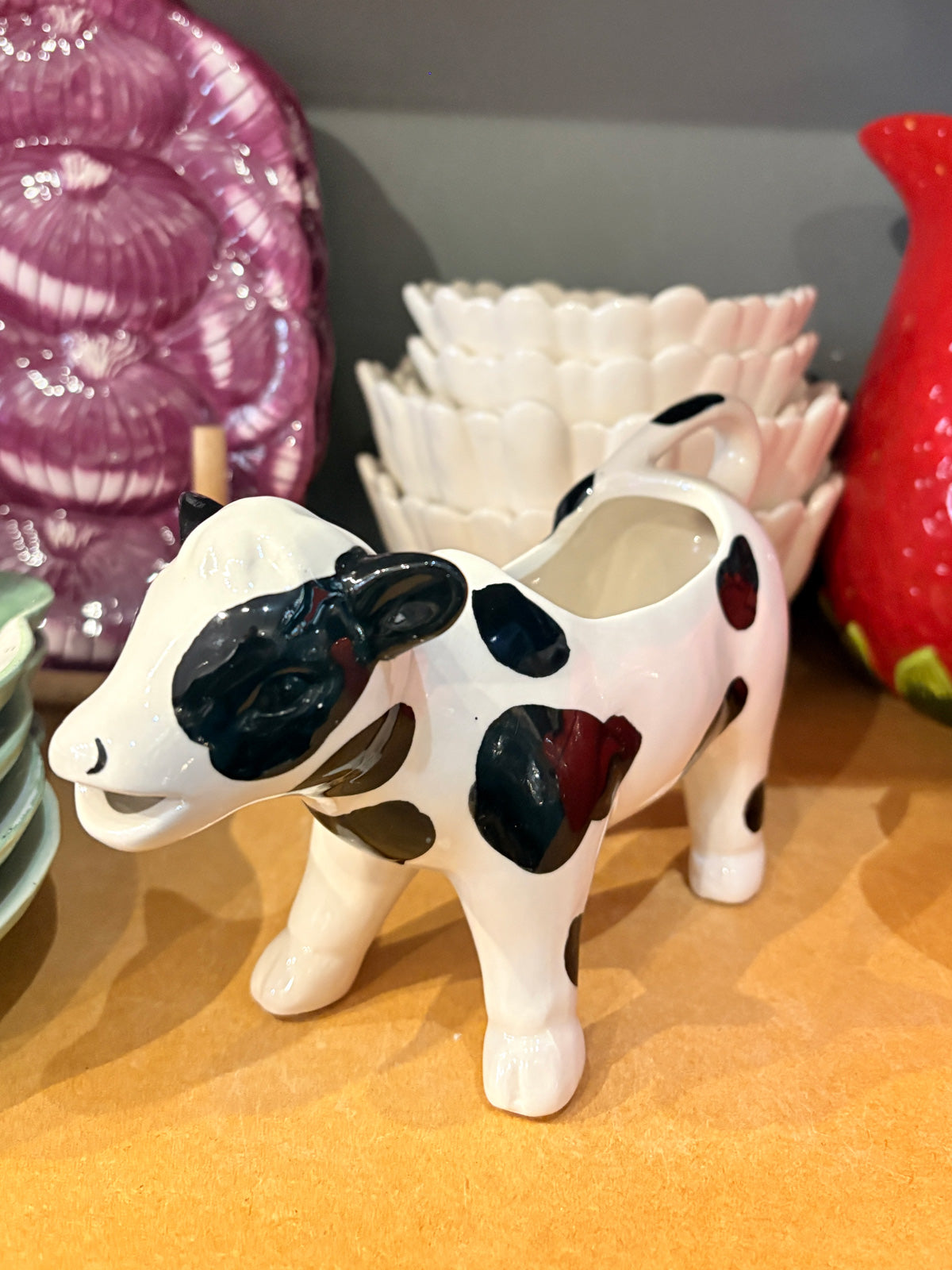 Black & White Cow Shaped Ceramic Milk Jug
