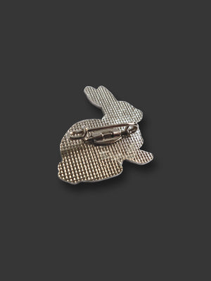 Crazy Bunny Lady Metal Pin Badge
