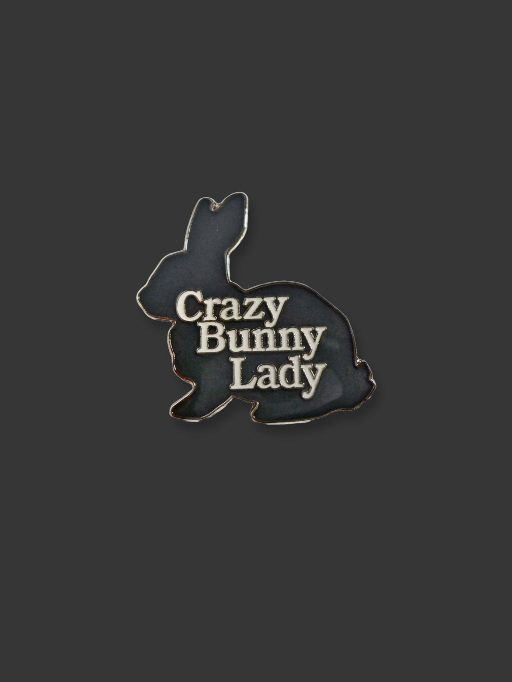 Crazy Bunny Lady Metal Pin Badge