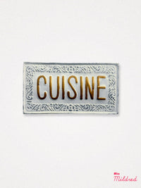 Cuisine - White Hanging Metal Sign - 29cm