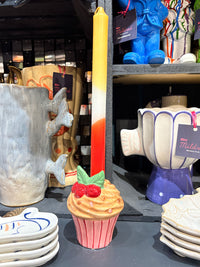 Cherry Cupcake Shaped Ceramic Candle Holder