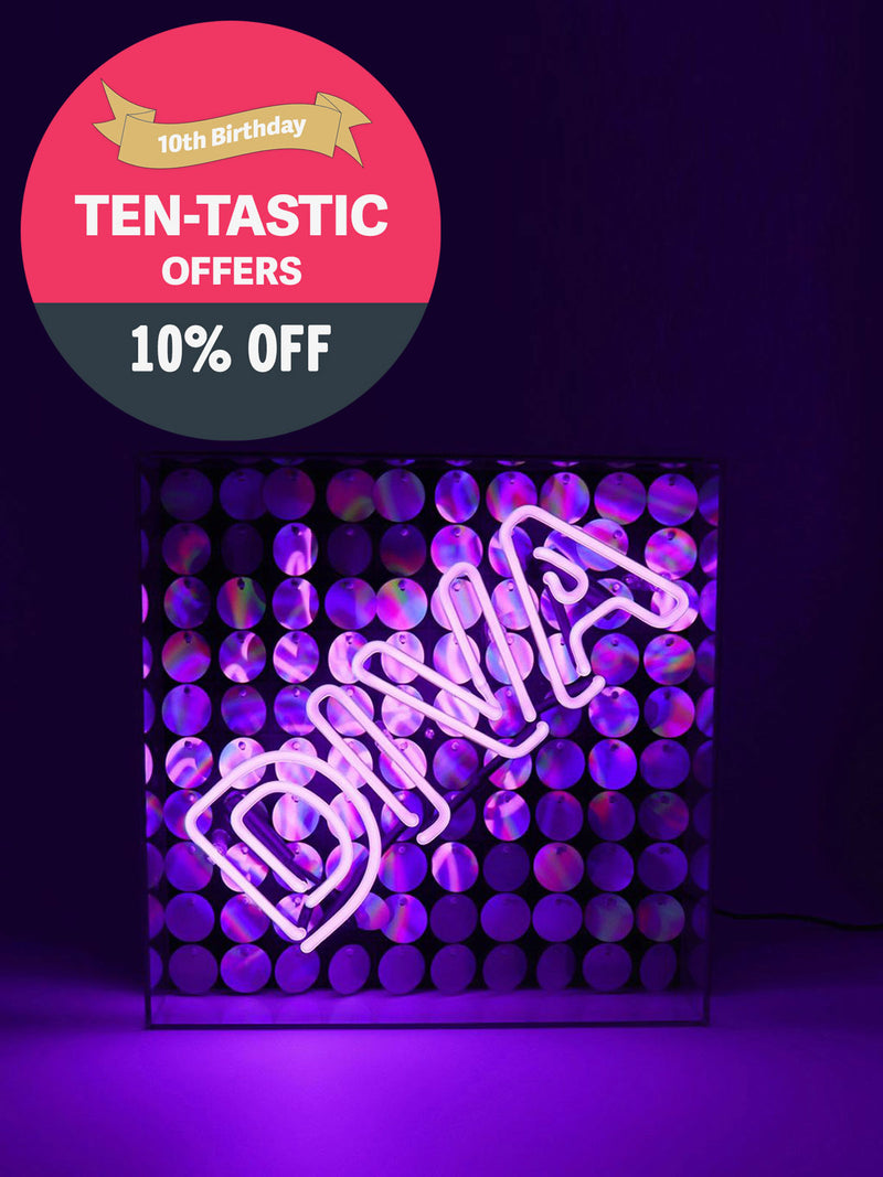 'Diva' Glass Neon Light Box