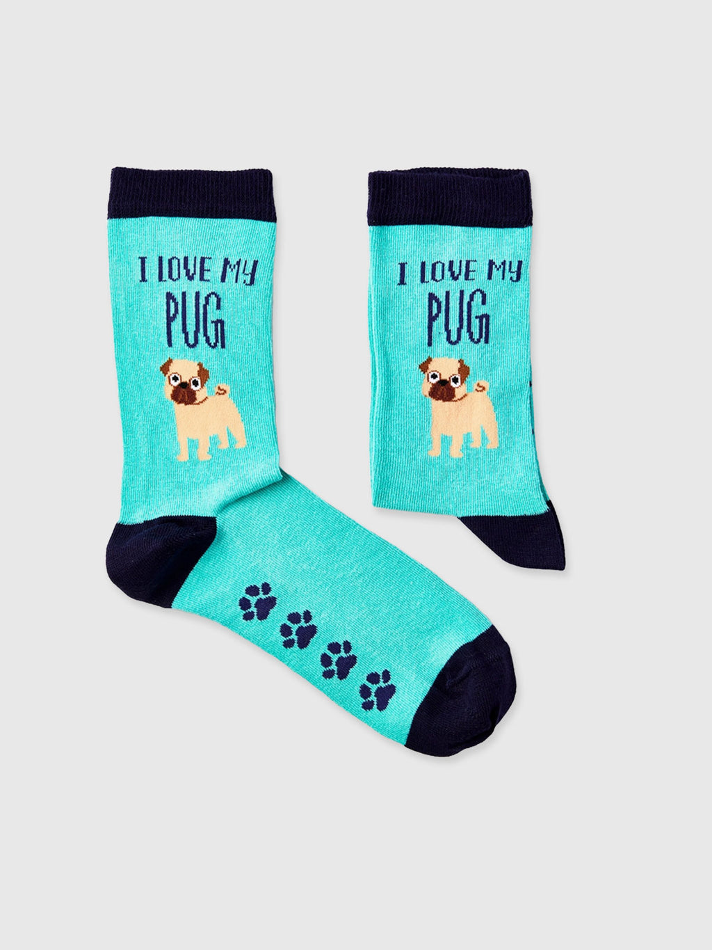 I Love My Pug Dog Socks - Ladies
