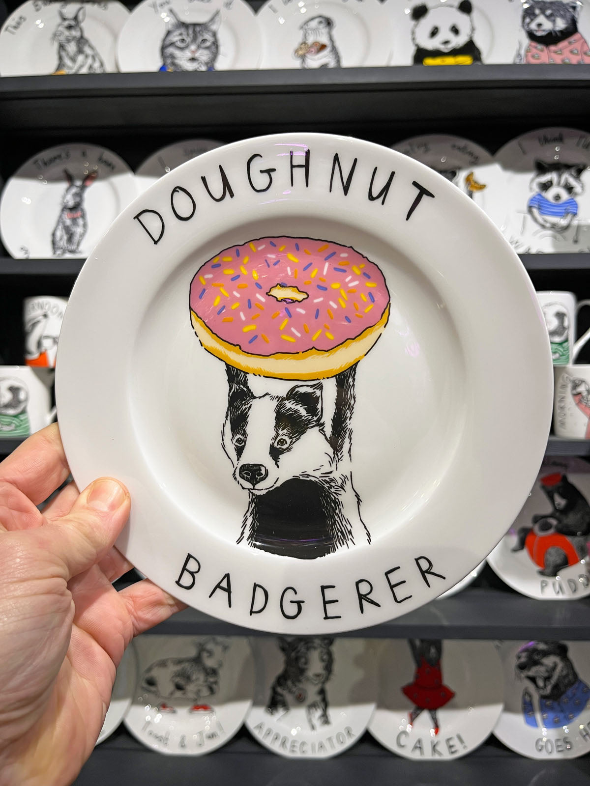 JimBobArt Side Plate - Doughnut Badgerer